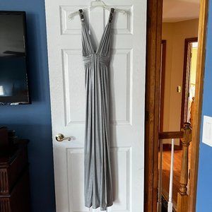 A.B.S Allen Schwartz Formal Dress Size XS - Silver Embellished w/Beads